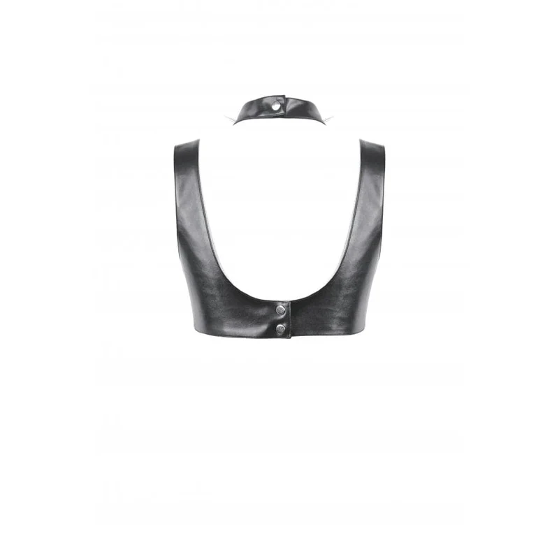 Damen-Bustier aus Kunstleder mit Punk-Nieten