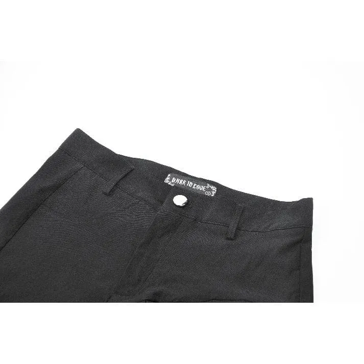 Punk-Shorts mit asymmetrischen Nieten und Beinriemen für Damen