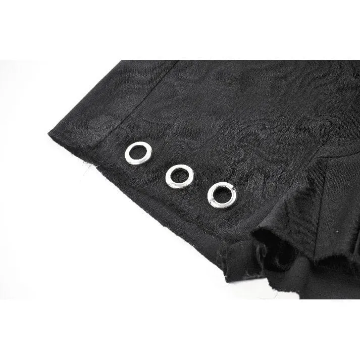 Punk-Shorts mit asymmetrischen Nieten und Beinriemen für Damen