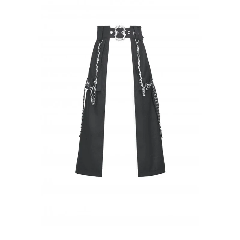 Damen Punk Metall Kettengürtel mit Riemen