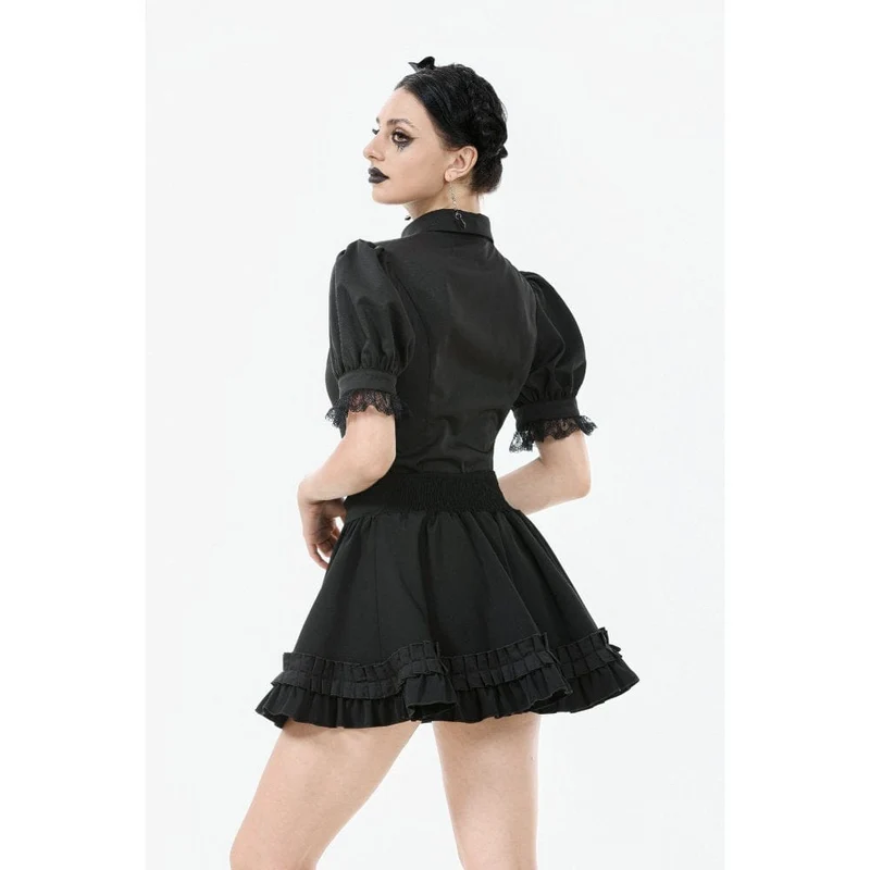 Gothic Lolita-Faltenrock mit Schleife an der Taille für Damen