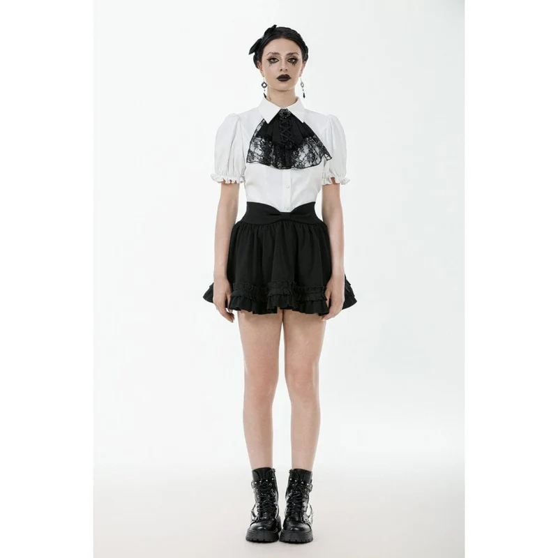 Gothic Lolita-Faltenrock mit Schleife an der Taille für Damen