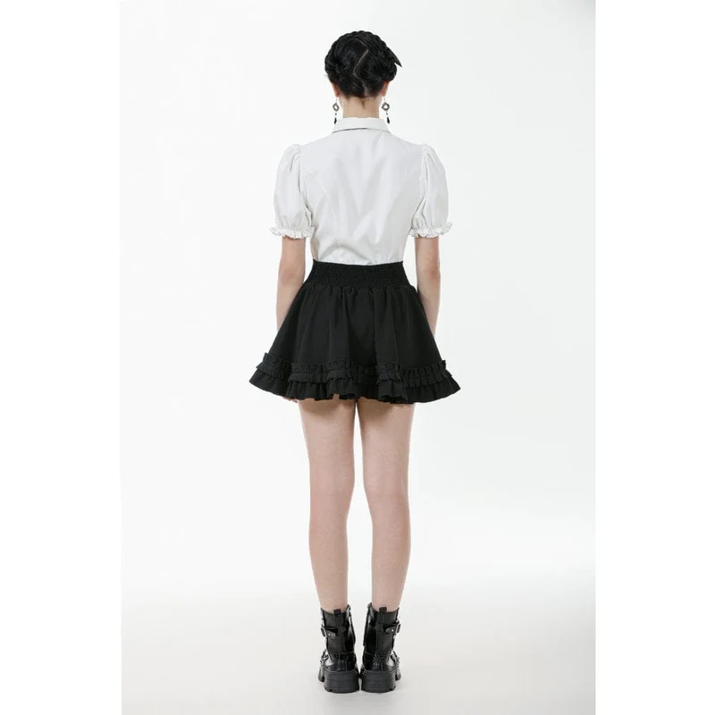 Gothic Lolita-Faltenrock mit Schleife an der Taille für Damen