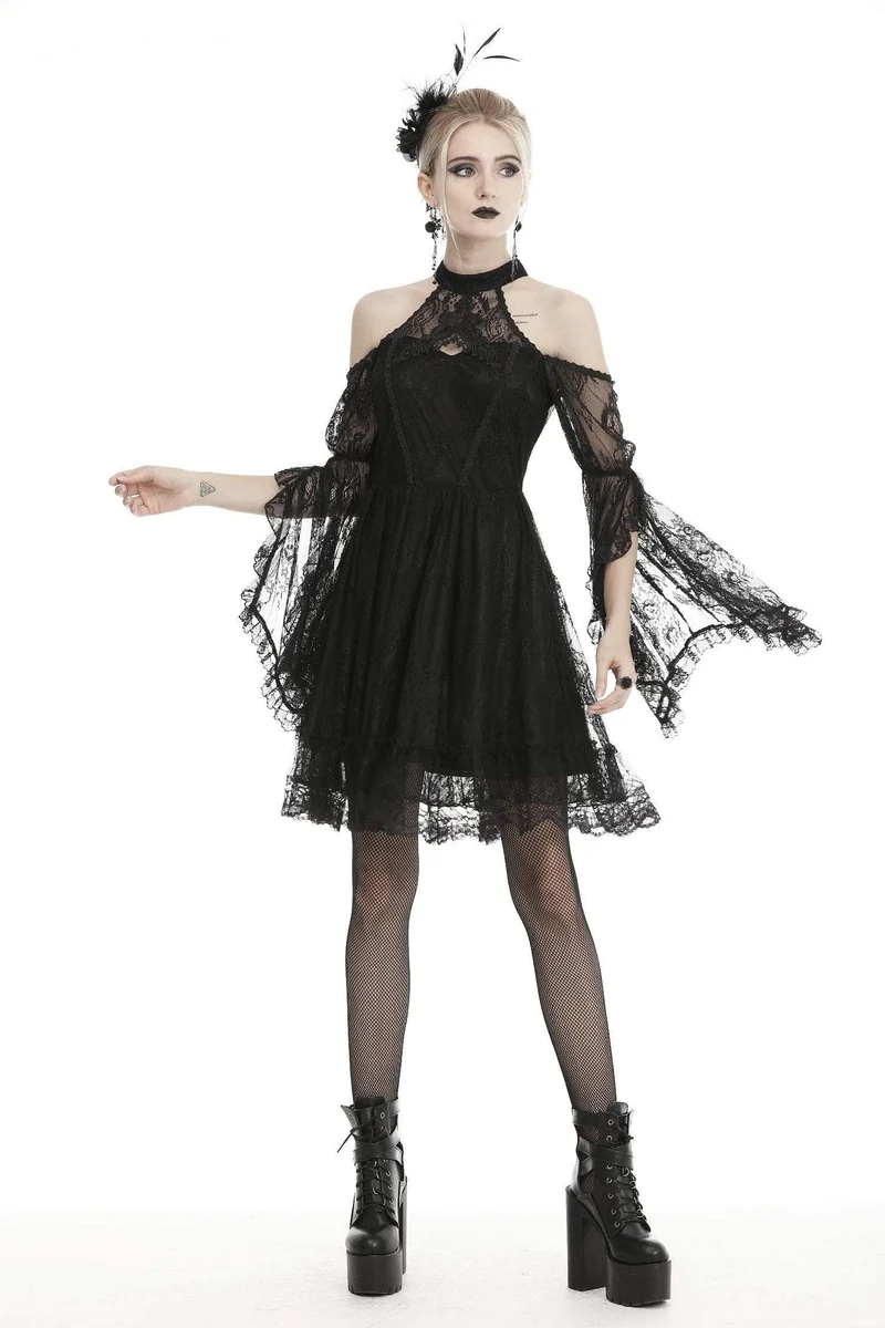 Gothic Neckholder-Spitzenkleider für Damen