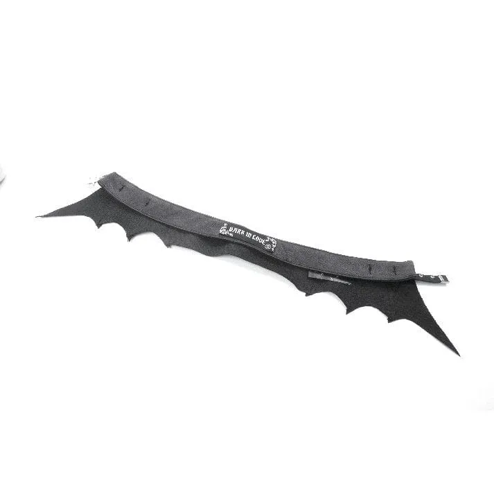 Damen Punk Batwing O-Ring Kunstleder Halsband
