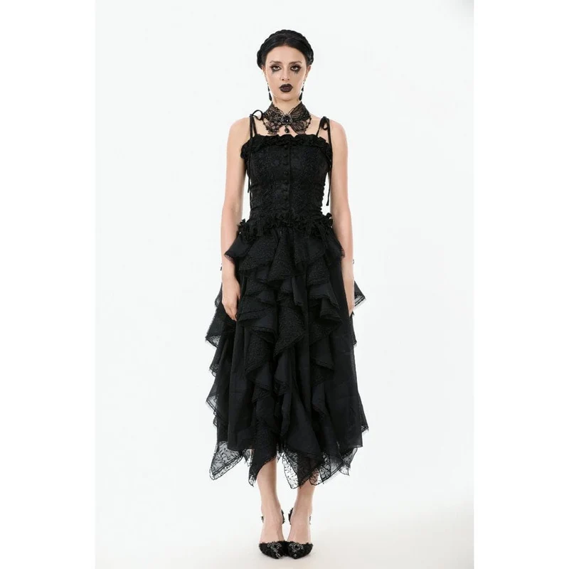 Gothic-Blumen-Jacquard-Tanktop für Damen