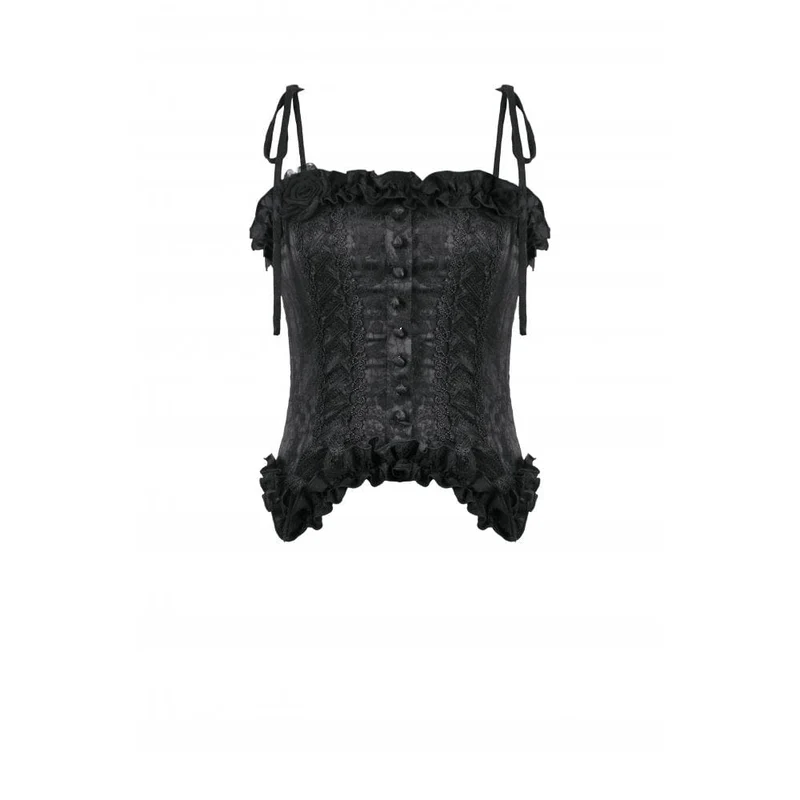 Gothic-Blumen-Jacquard-Tanktop für Damen
