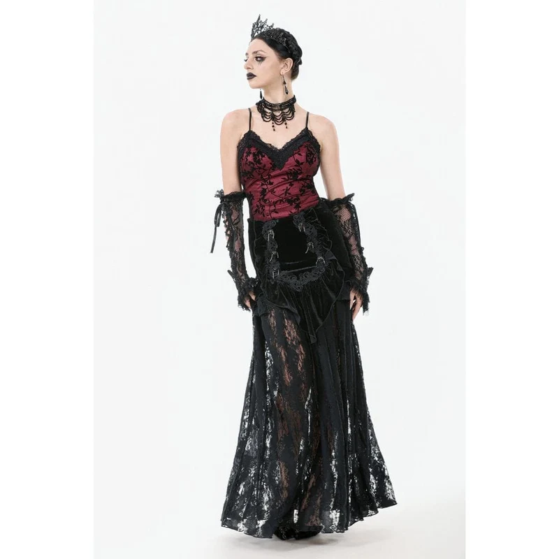 Gothic-Tanktop mit Blumenspitze für Damen