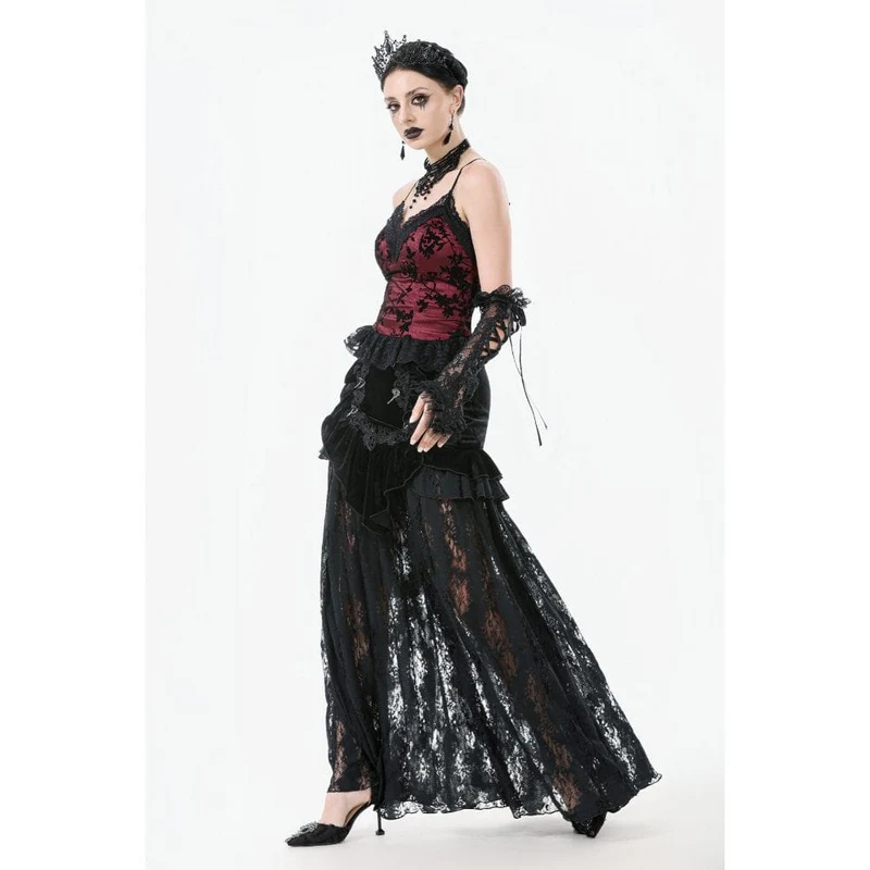 Gothic-Tanktop mit Blumenspitze für Damen