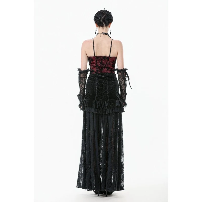 Gothic-Tanktop mit Blumenspitze für Damen