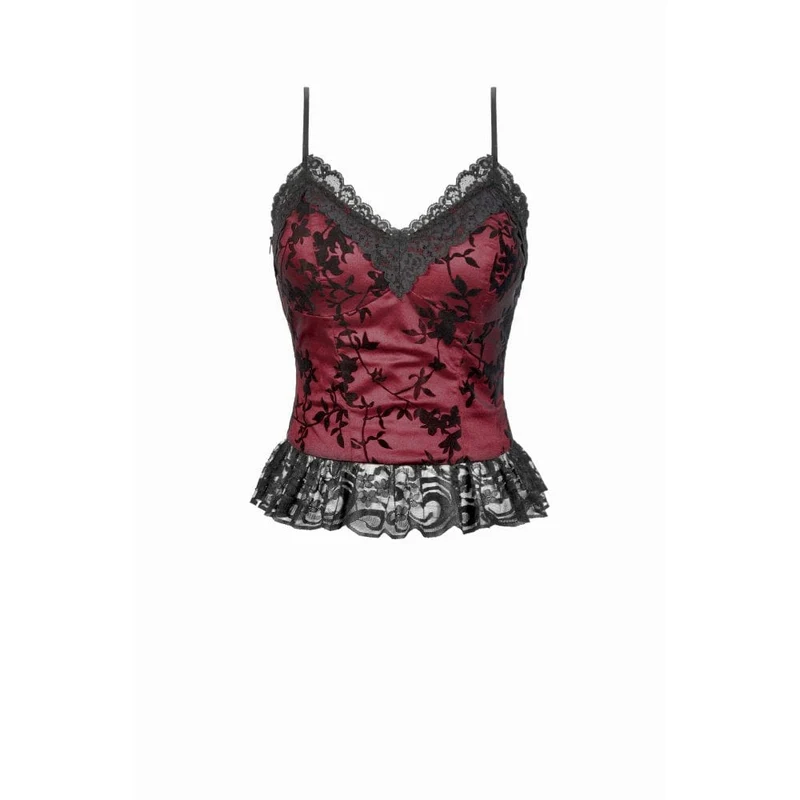 Gothic-Tanktop mit Blumenspitze für Damen