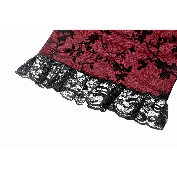 Gothic-Tanktop mit Blumenspitze für Damen