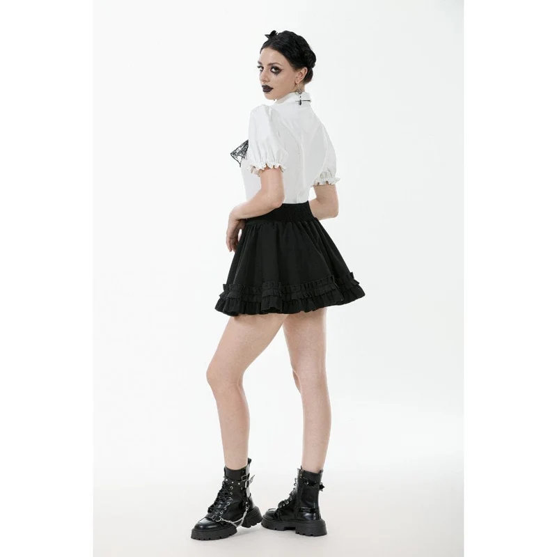 Gothic-Hemd mit Puffärmeln und Spitzenfliege für Damen