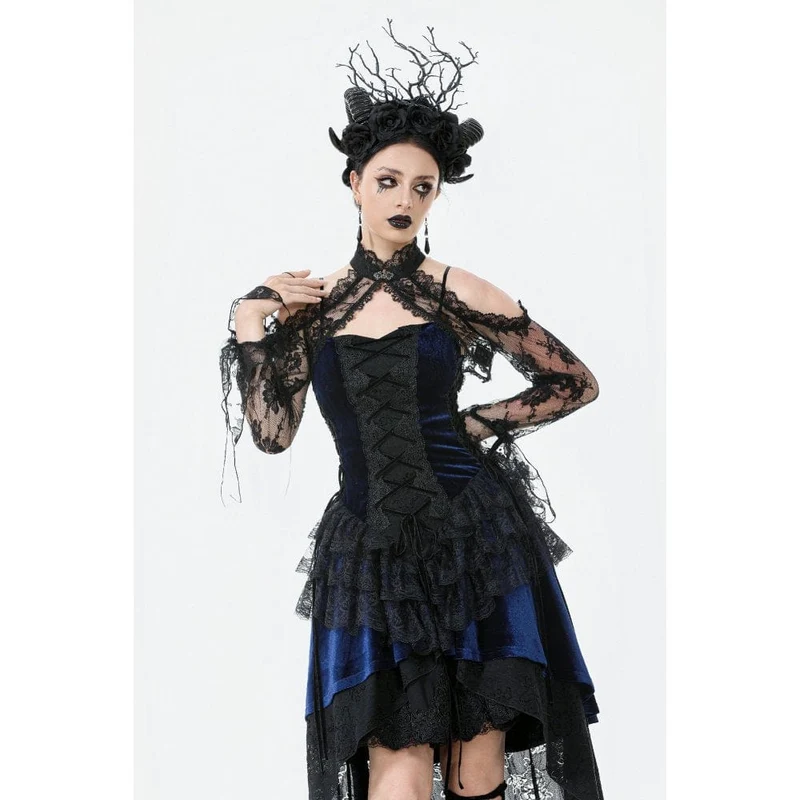 Gothic Shrug aus transparenter Blumenspitze für Damen