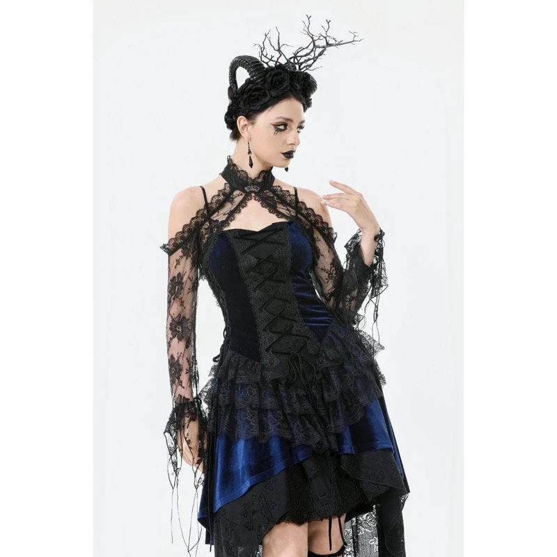 Gothic Shrug aus transparenter Blumenspitze für Damen