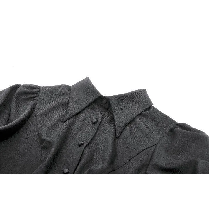 Gothic-Hemd mit Puffärmeln und Spitzenkrawatte für Damen