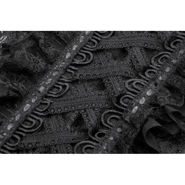 Gothic-Top mit schulterfreiem Rüschen und Spitze für Damen