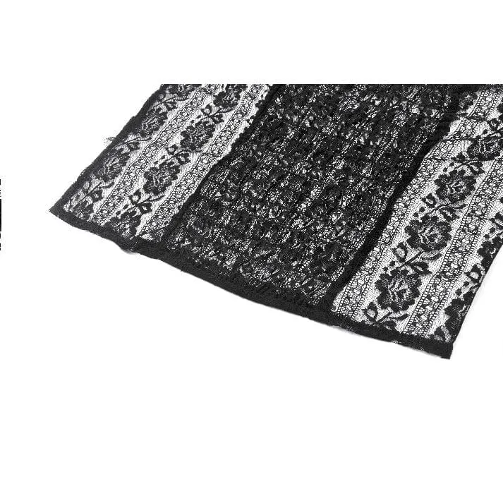 Gothic-Top mit schulterfreiem Rüschen und Spitze für Damen