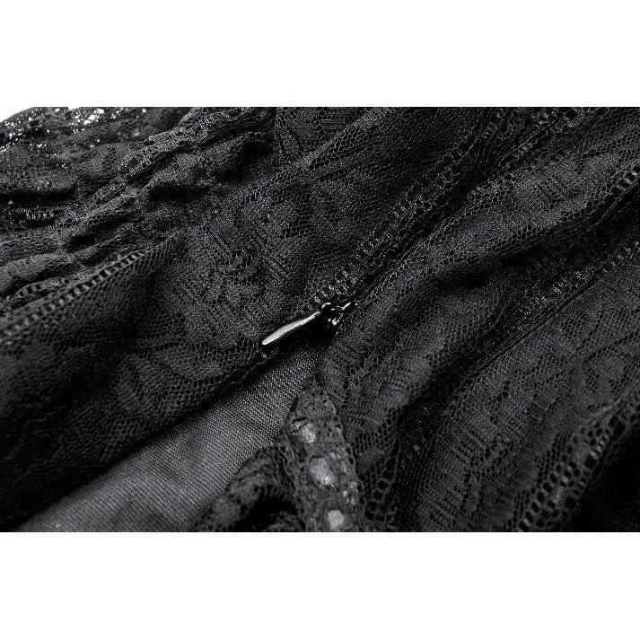 Gothic-Top mit schulterfreiem Rüschen und Spitze für Damen