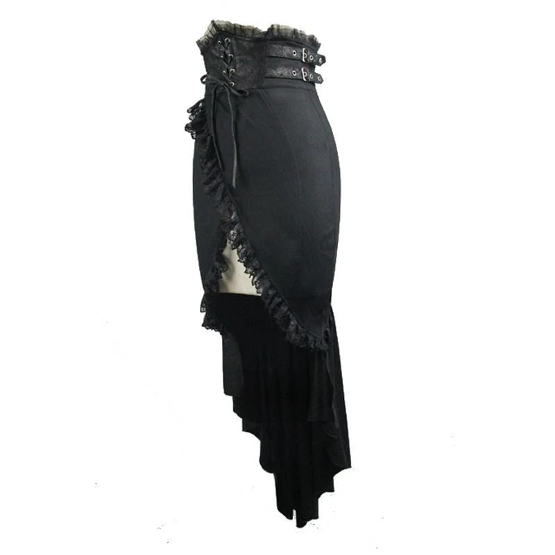 Frauen Goth Tulip Asymmetrischer Rock
