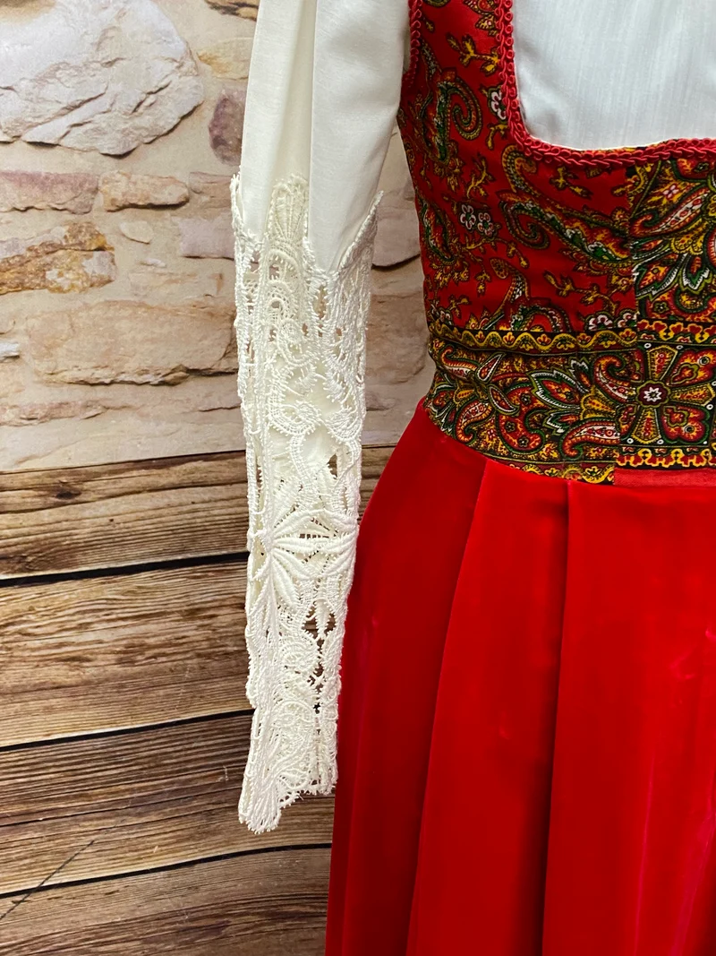 Vintage Trachtenkleid rot Wendelstein Dirndl lang Gr. 36