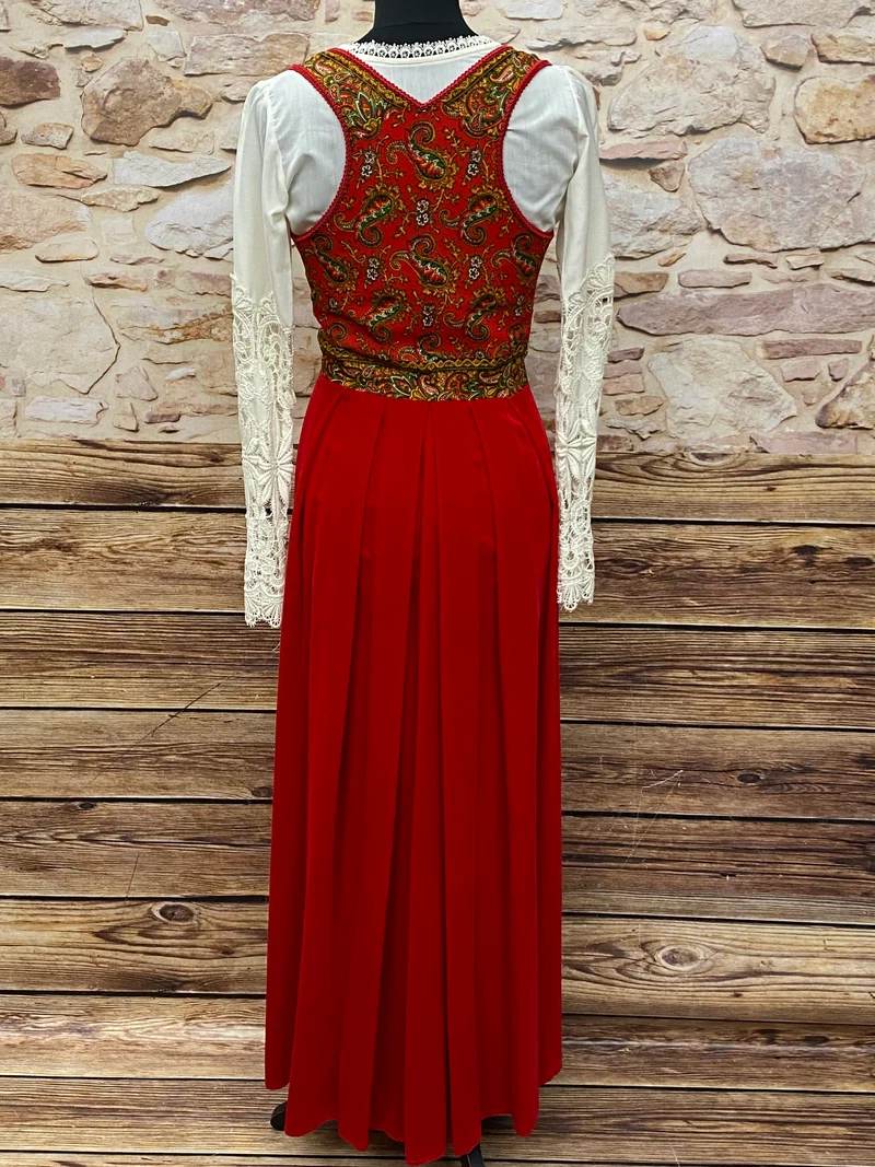 Vintage Trachtenkleid rot Wendelstein Dirndl lang Gr. 36