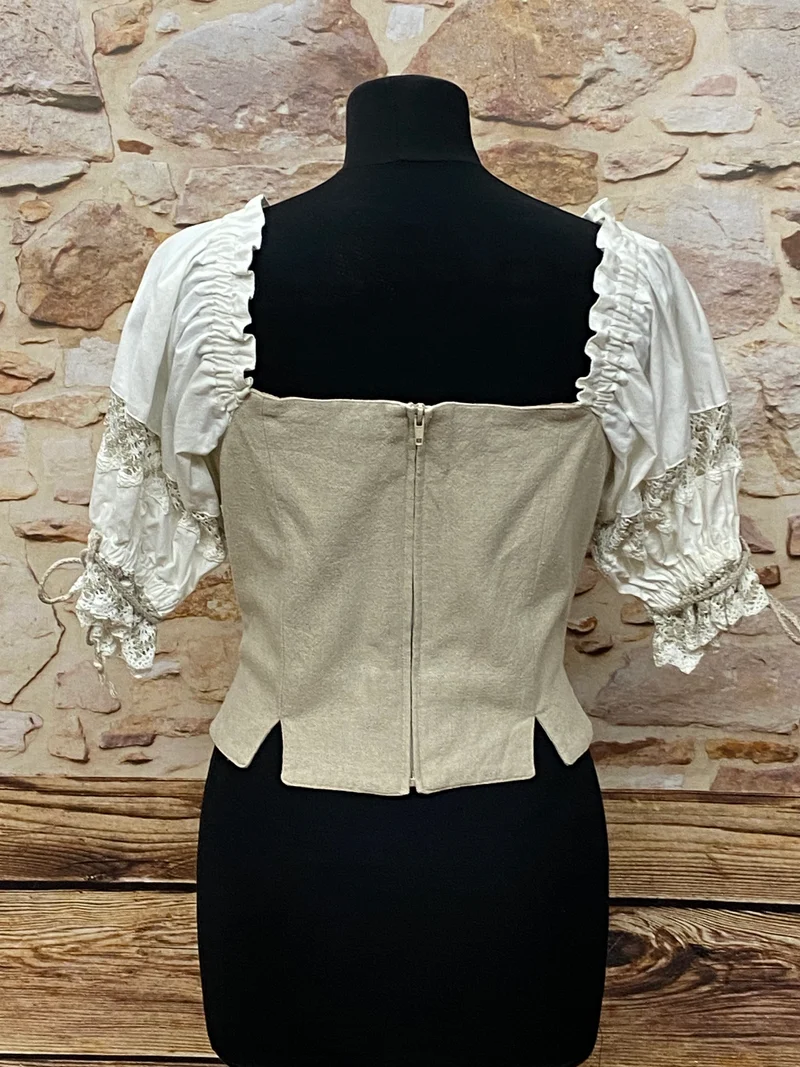 Trachtenmieder - Landhaus – Schwarz/Beige - Größe 36
