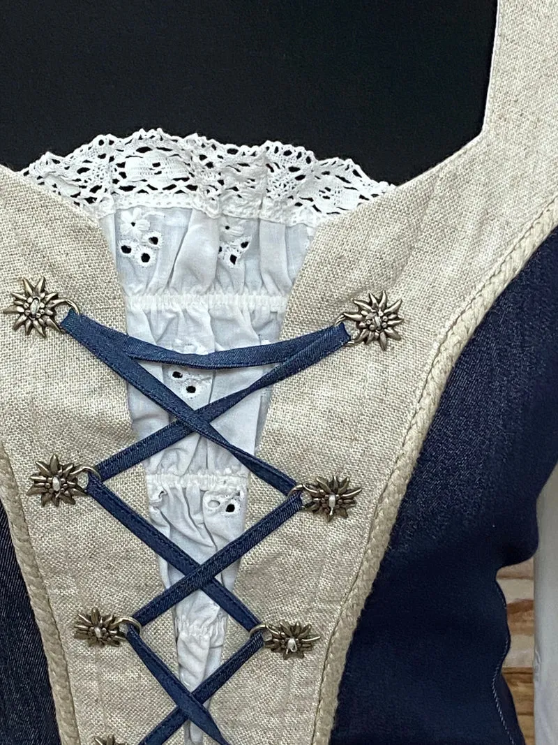 Trachten-Mieder – Bluse, Größe 36