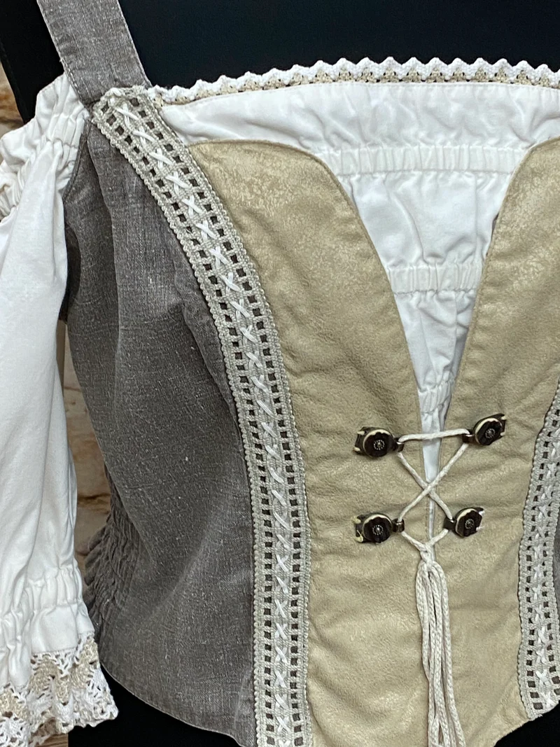 Damen Blusenmieder von Landhaus – Braun/Beige, Größe 44