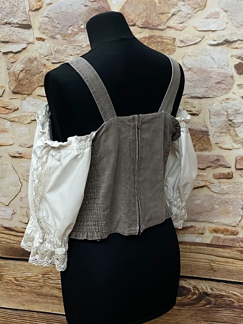 Damen Blusenmieder von Landhaus – Braun/Beige, Größe 44