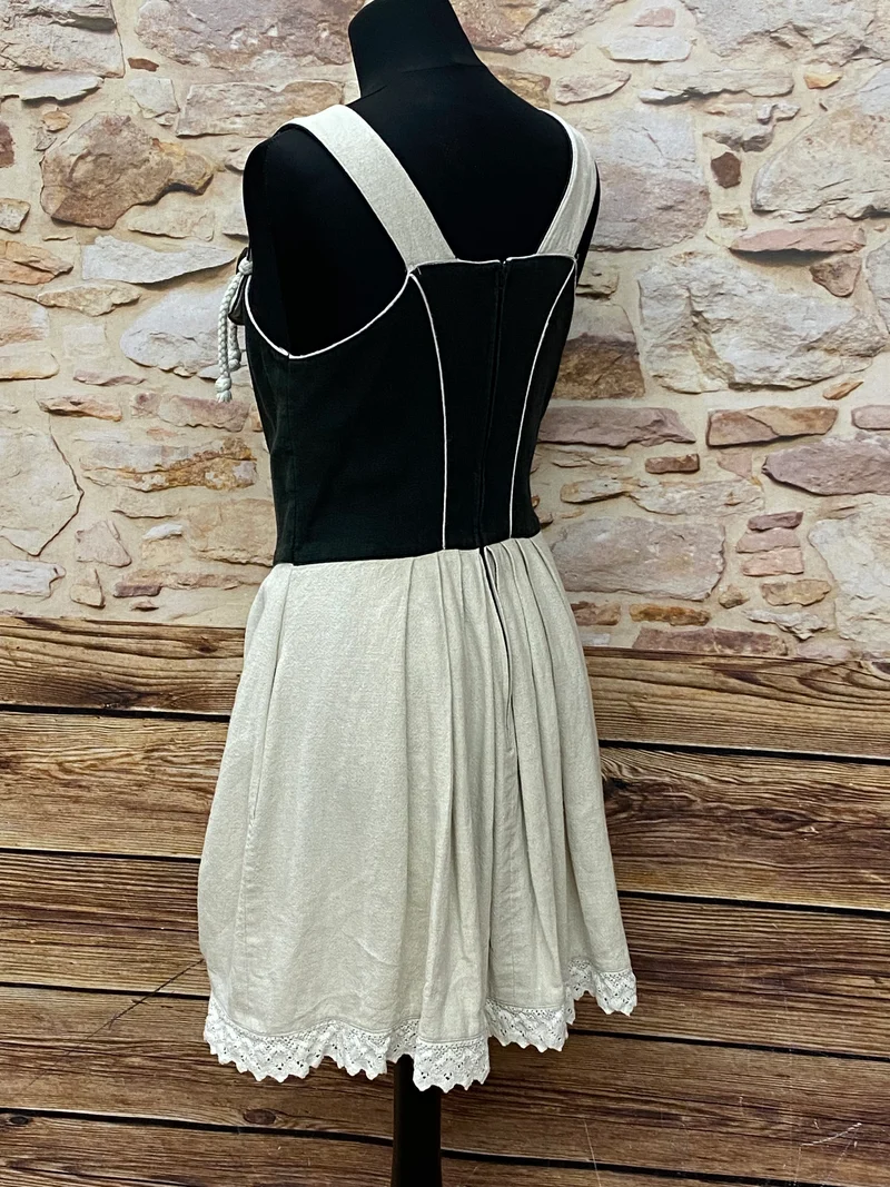 Vintage Trachtenkleid beige - Landhausstil, Gr.36