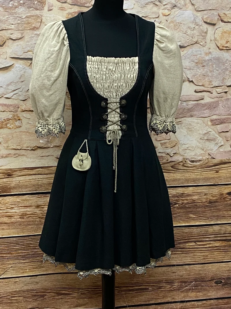 Trachtenkleid schwarz beige - Landhausstil, Gr.34