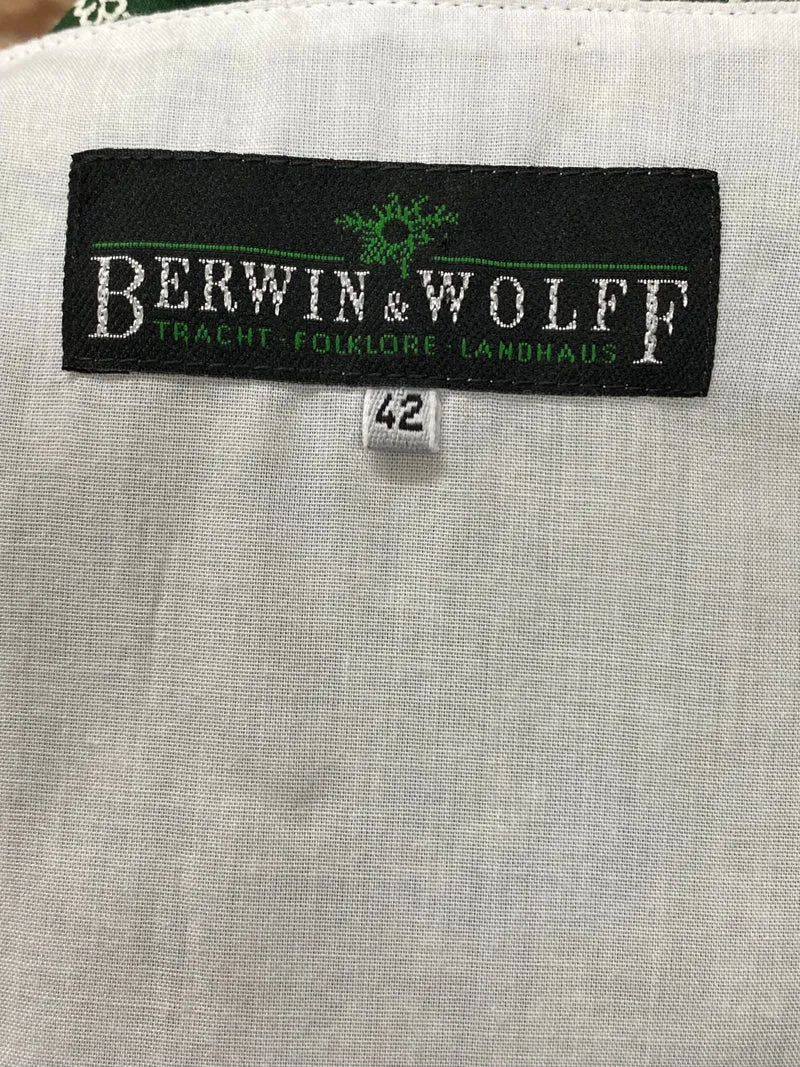 Vintage Dirndl dunkelgrün Berwin & Wolf Baumwolle Gr. 42