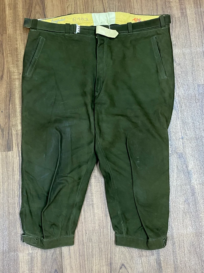 Vintage Kniebundlederhose Herren Größe 56 Grün Bergfreund Echtleder