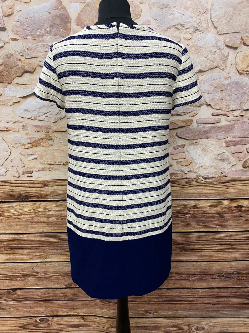 20er Jahre Tageskleid Blau-Weiß Gr. 36