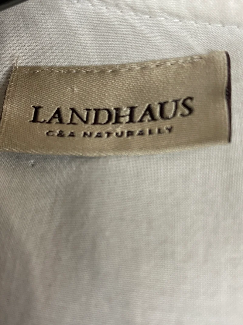 Vintage Leinenkleid Landhaus Damen Gr. 40 natur – langes Trachtenkleid aus 100% Leinen