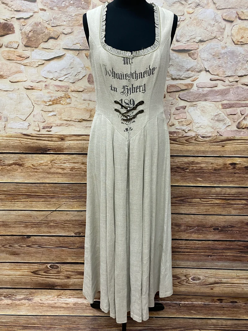 Langes Landhauskleid Damen Feelings Natur Beige Gr. 38