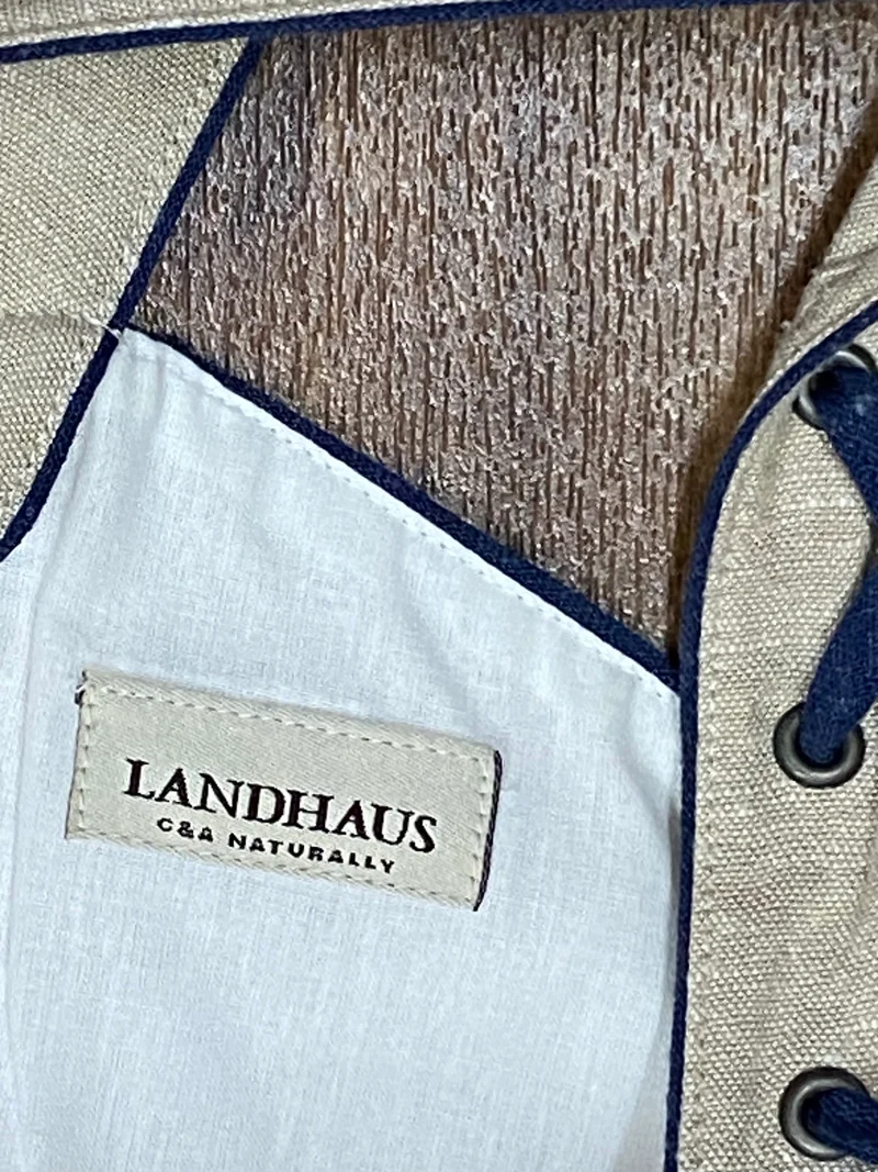 Vintage Landhauskleid Damen Natur Beige Gr. 36 – langes Trachtenkleid