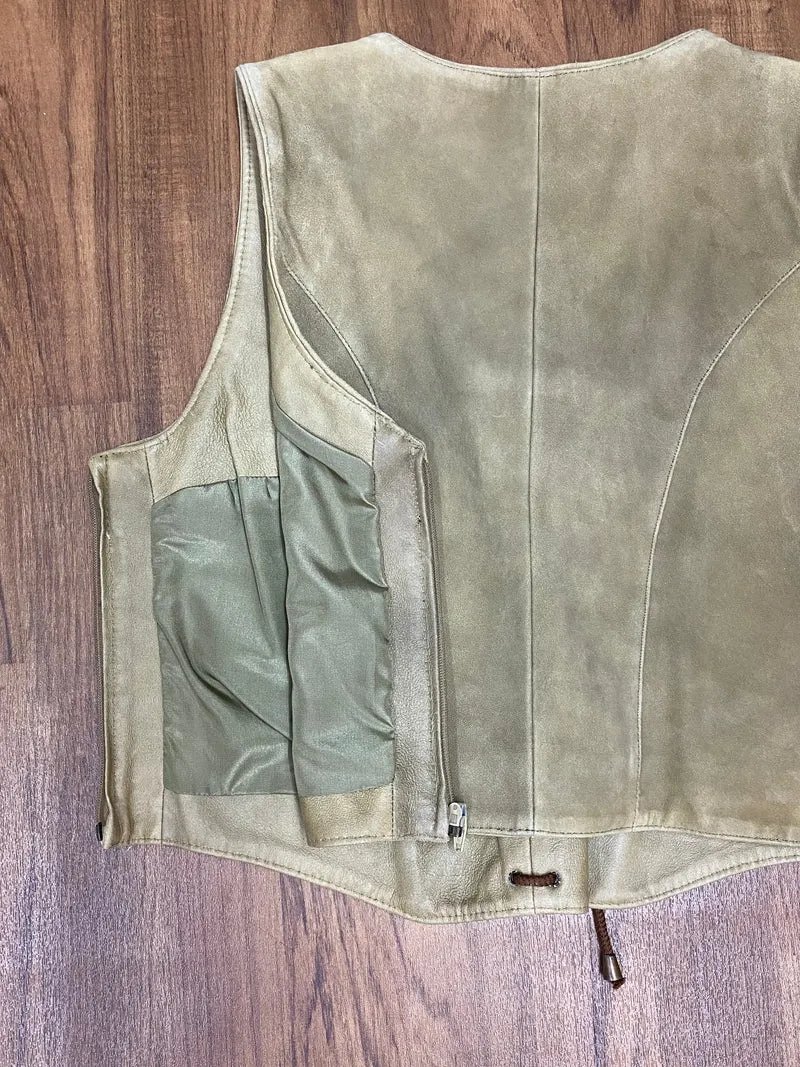 Trachtenmieder – Echtleder – Beige – Größe 46